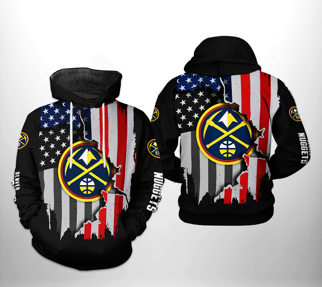 Denver Nuggets US Flag Team 3D All Over Print Hoodie & Zip Hoodie