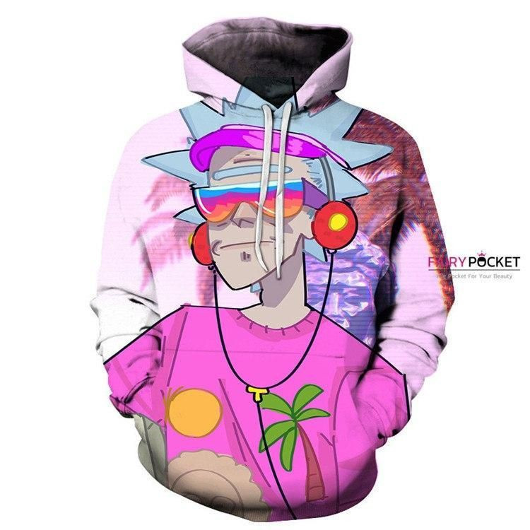 Rick and Morty Rick Pink 3D All Over Print Hoodie & Zip Hoodie