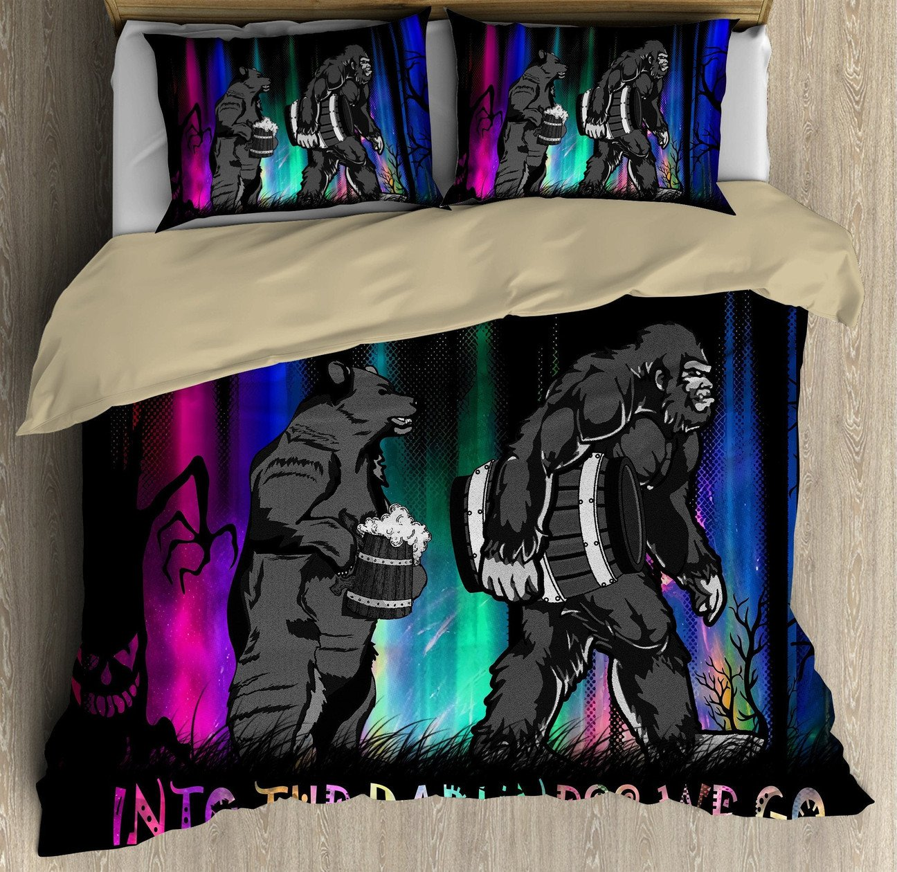 Bigfoot Bedding Set Into The Darkness We Go Bigfoot Duvet Covers