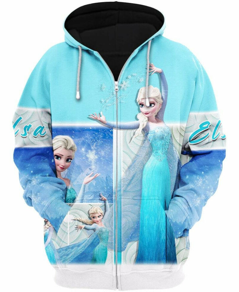 Princess Elsa Frozen 3d Hoodie Zip Hoodie