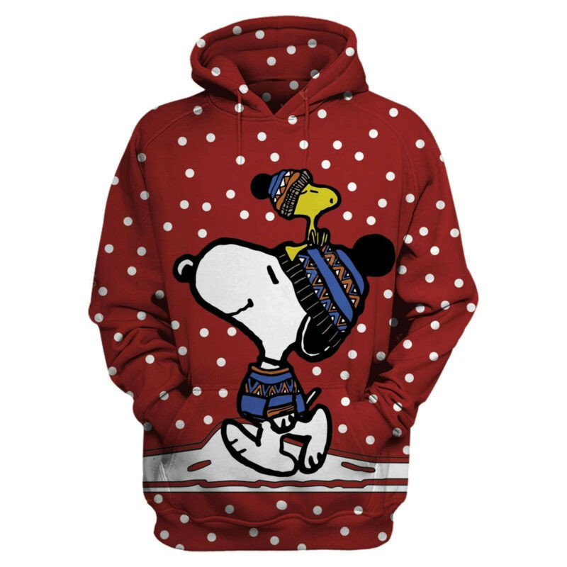 Snoopy And Woodstock Christmas Red 3d Hoodie Zip Hoodie