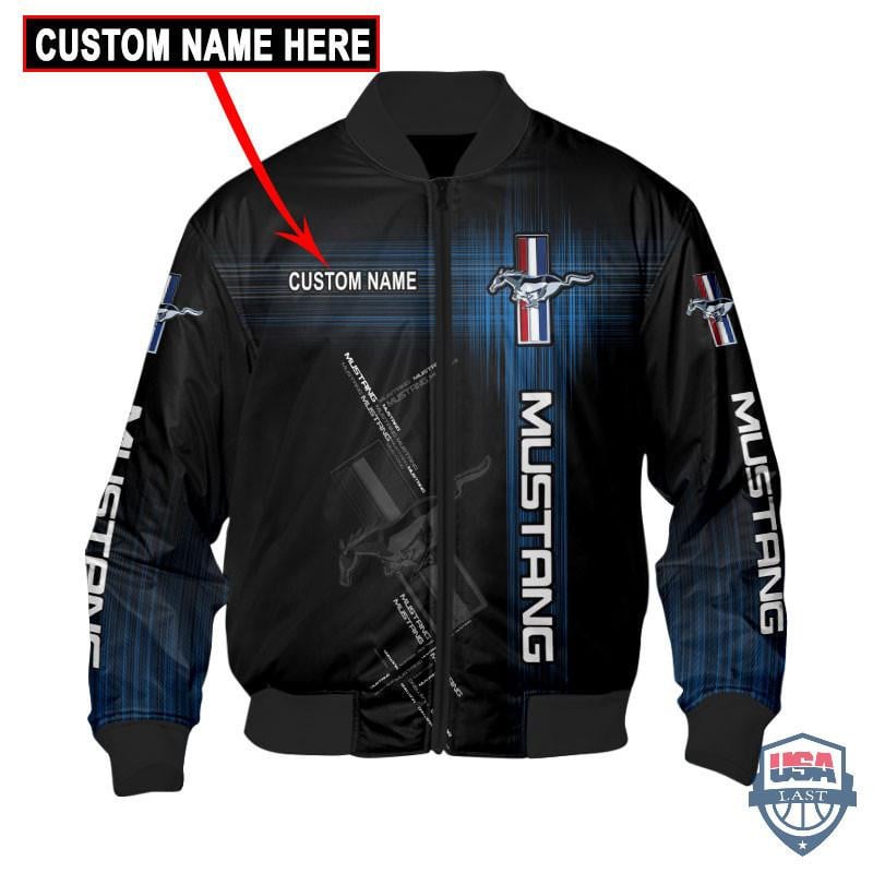 Ford Mustang Flash Custom Name Bomber Jacket