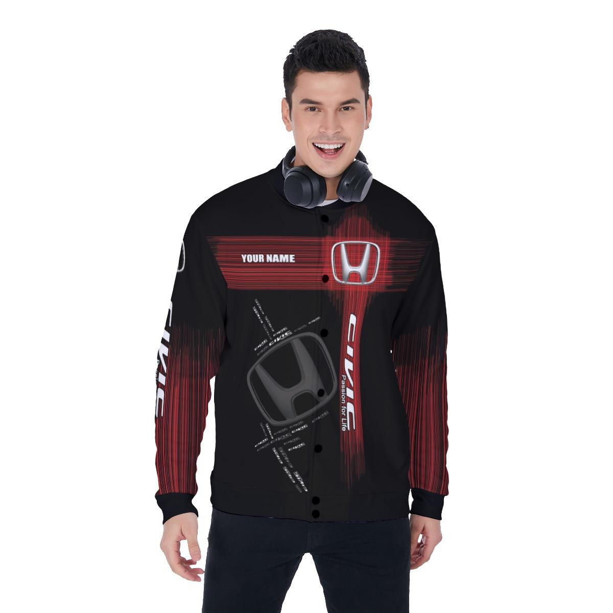 Honda Civic Flash Apparel, Honda Civic Flash Custom Baseball Jacket 51