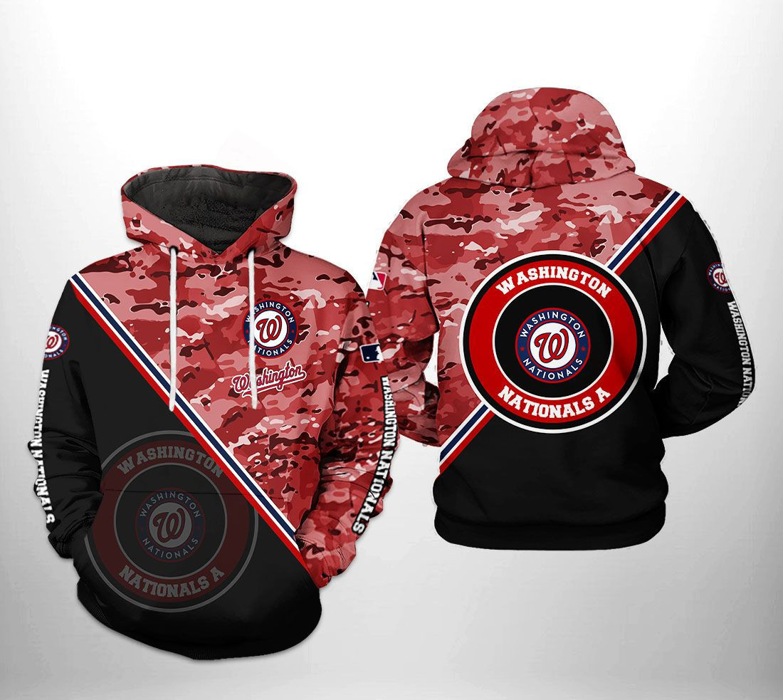 Washington Nationals MLB Camo Team 3D All Over Print Hoodie & Zip Hoodie