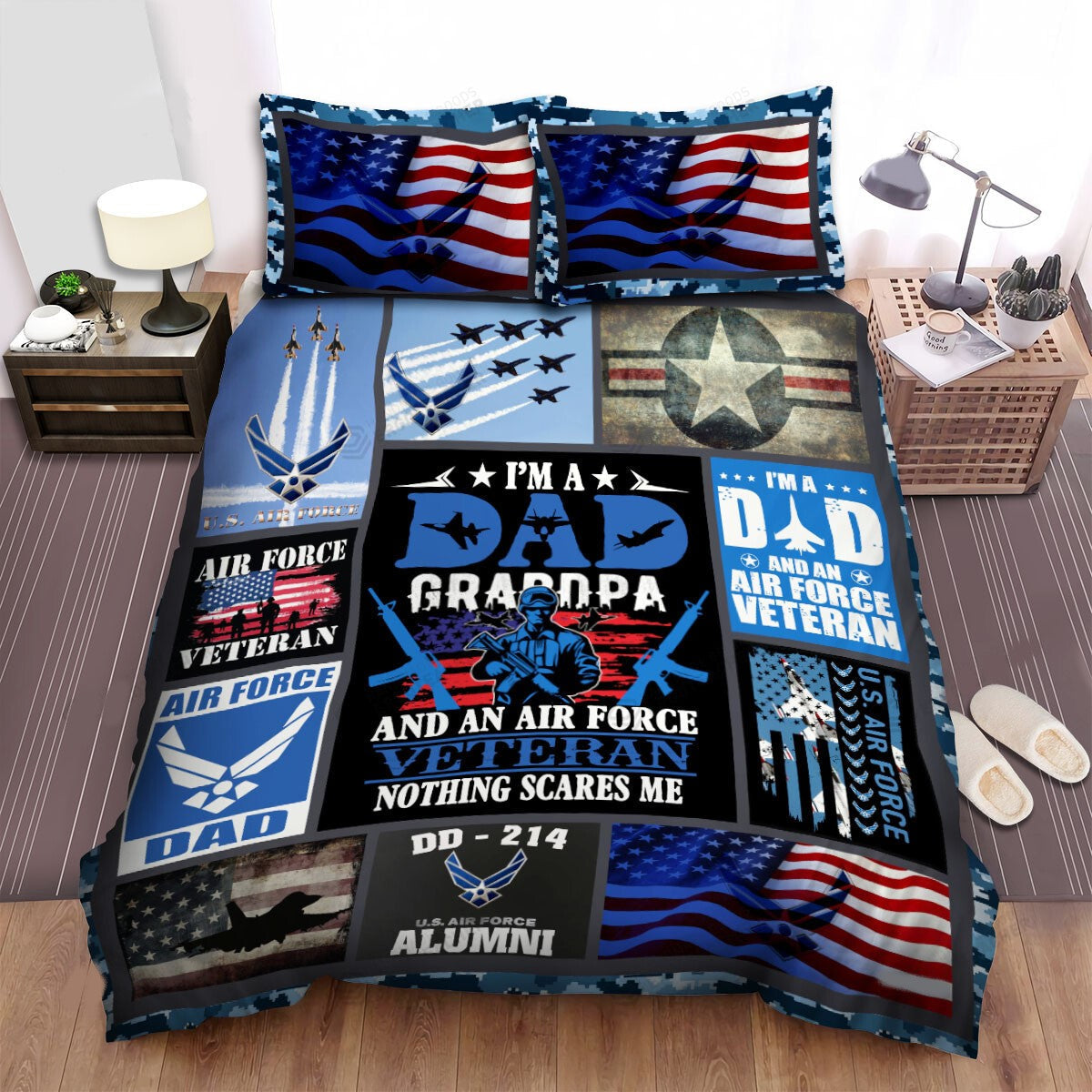Veteran Bedding Set I’m A Dad Grandpa And An Air Force Veteran Duvet Covers