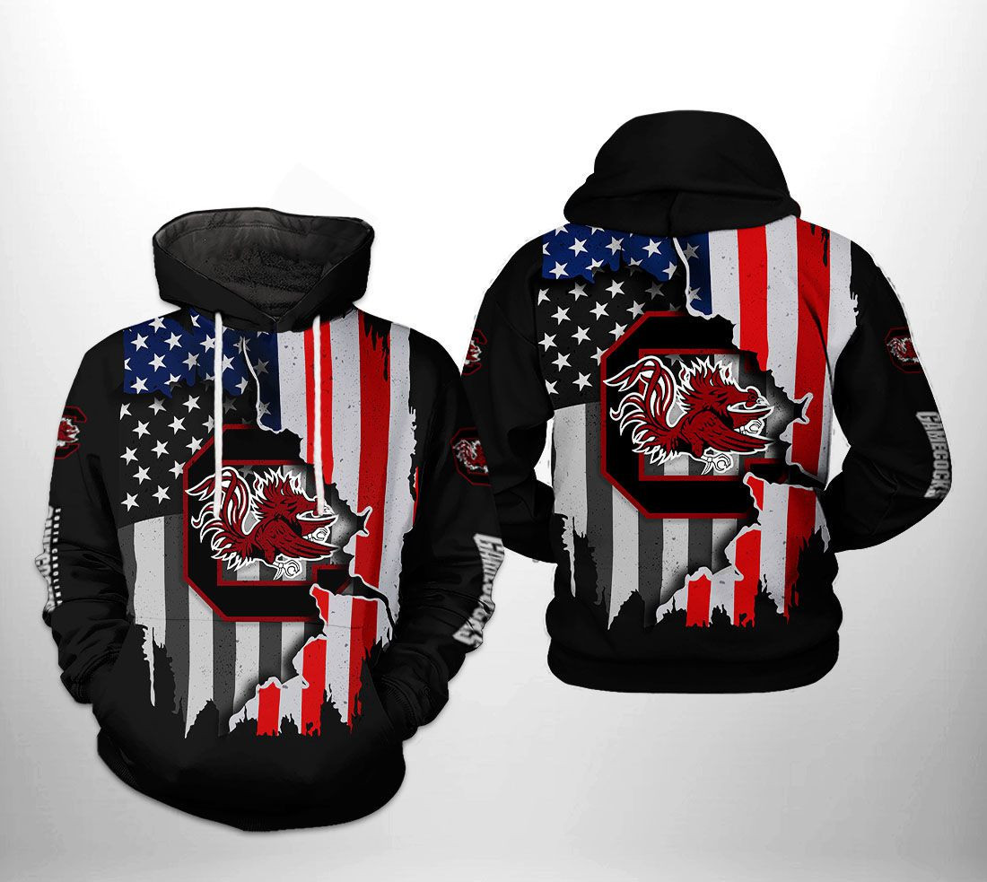 South Carolina Gamecocks US Flag 3D All Over Print Hoodie & Zip Hoodie