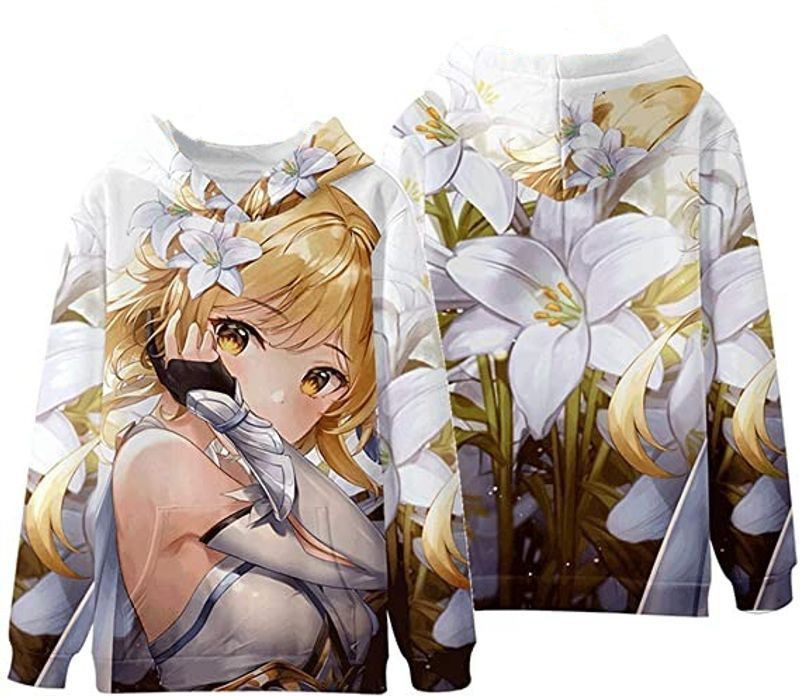 Lumine Protagonist Genshin Impact Over Print 3d Hoodie Zip Hoodie 4