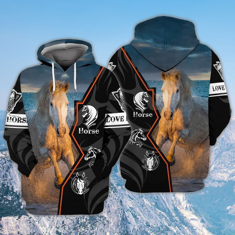 Horse White 3d Hoodie Zip Hoodie