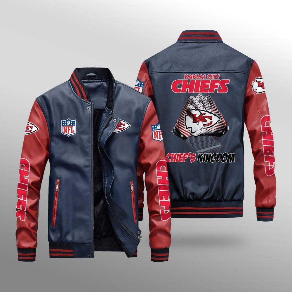 Kansas City Chiefs Leather Bomber Jacket BG01