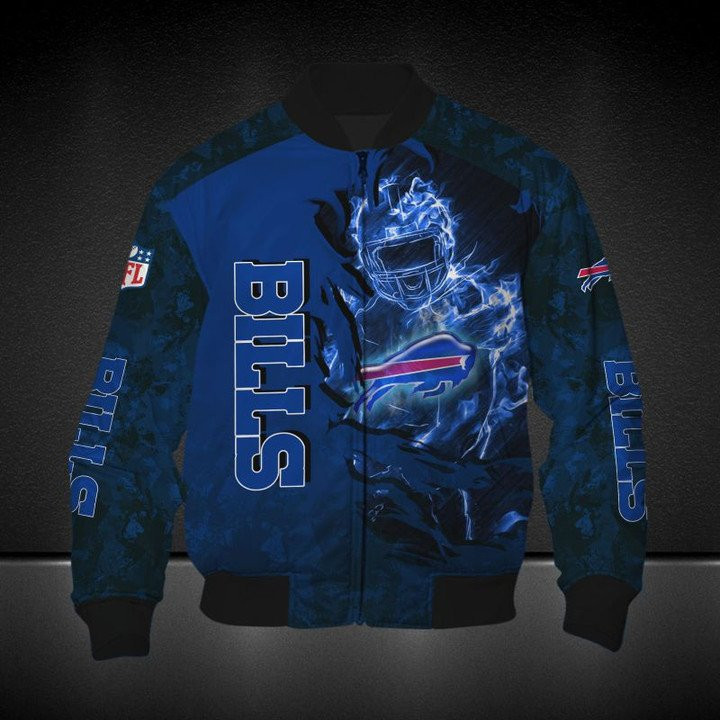 Buffalo Bills Blue Scratch Bomber Jacket