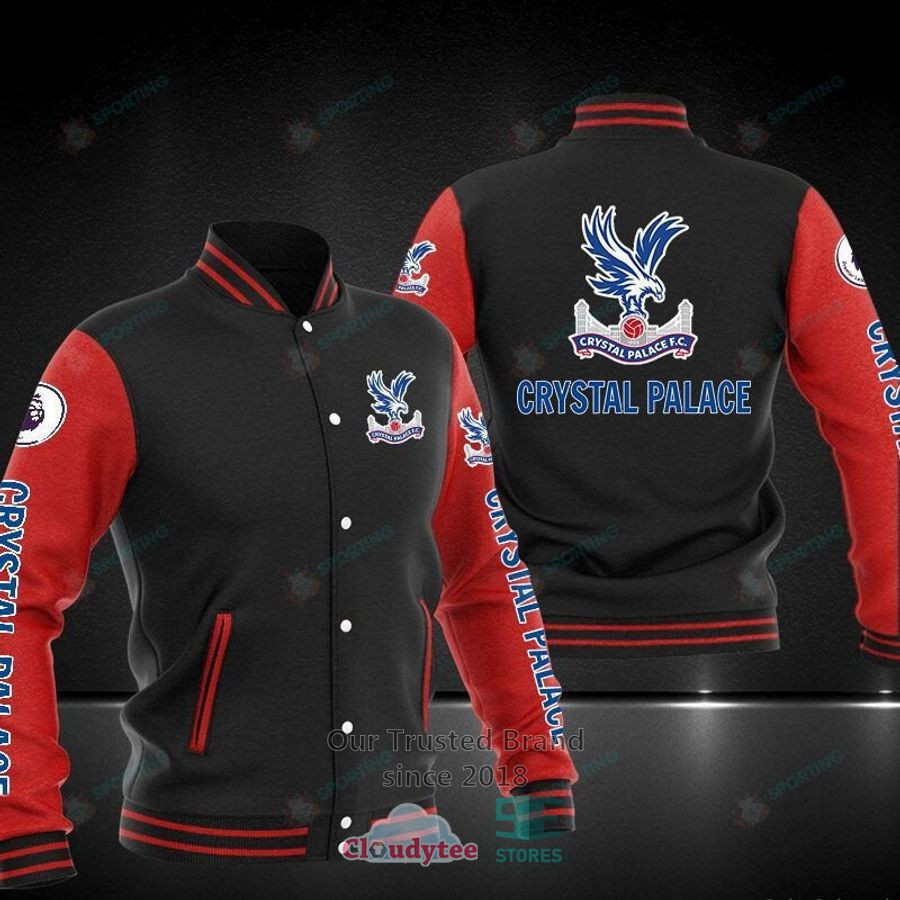 Crystal Palace FC Black Red Baseball Jacket