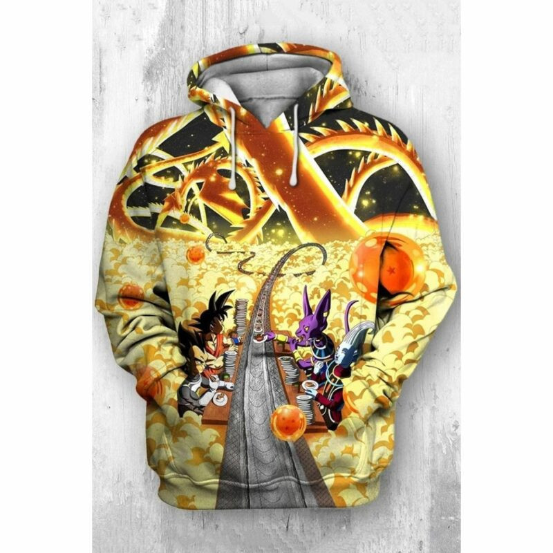 Goku With Majim Boo Cartoon Dragon Ball 14 Over Print 3d Hoodie Zip Hoodie
