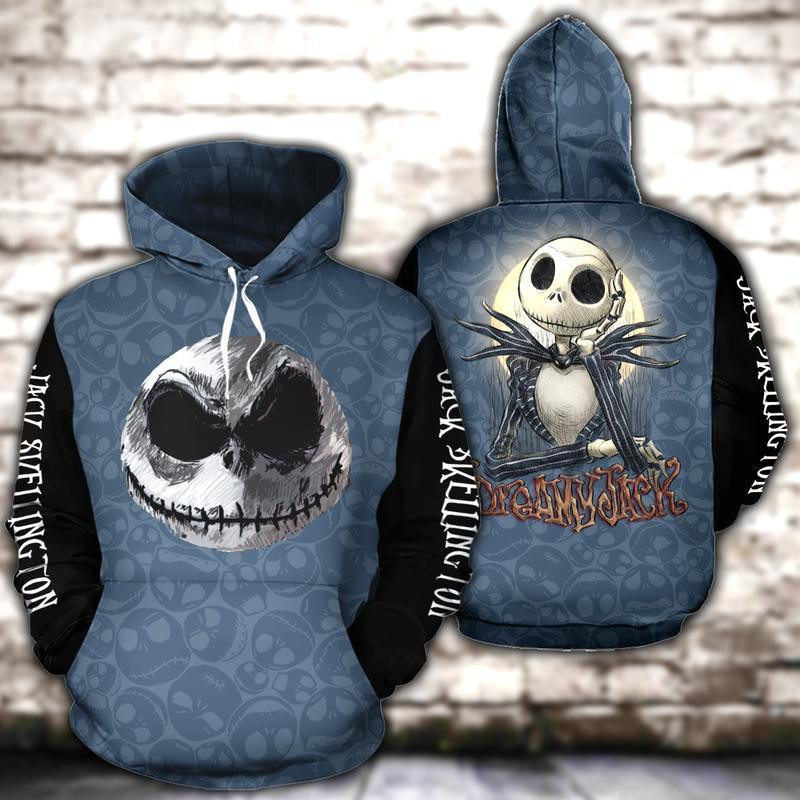 Jack Skellington The King Of Pumpkin, Jack Skellington Pattern All Over Print Hoodie