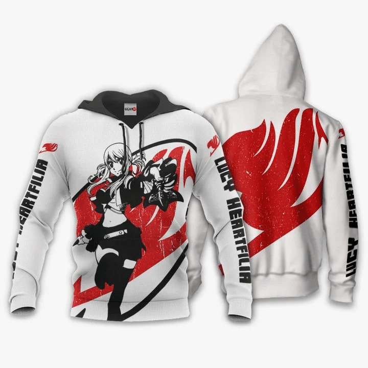 Lucy Heartfilia Fairy Tail Silhouette 3d Hoodie Zip Hoodie