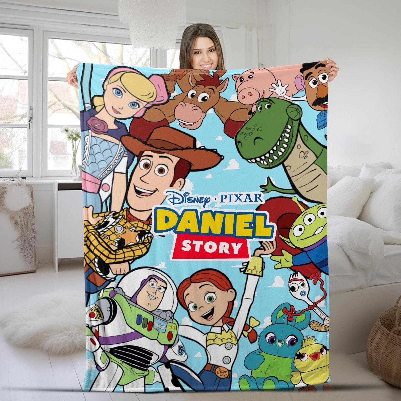 Personalized Toy Story Blanket Custom Name Fleece Sherpa Blanket