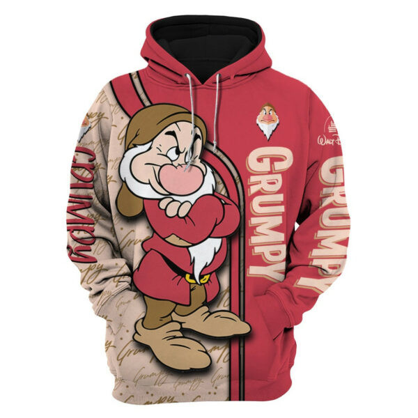 Grumpy Dwarf Fan Gift, Grumpy Dwarf Cartoon Graphic Outfits Gift Aop Hoodie, Zip Hoodie 481