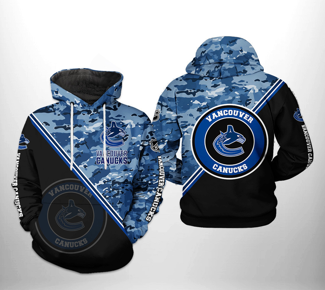 Vancouver Canucks Camo Team 3D All Over Print Hoodie & Zip Hoodie