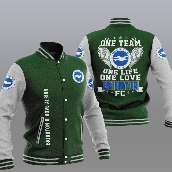 Brighton & Hove Albion FC Green One Team Baseball Jacket