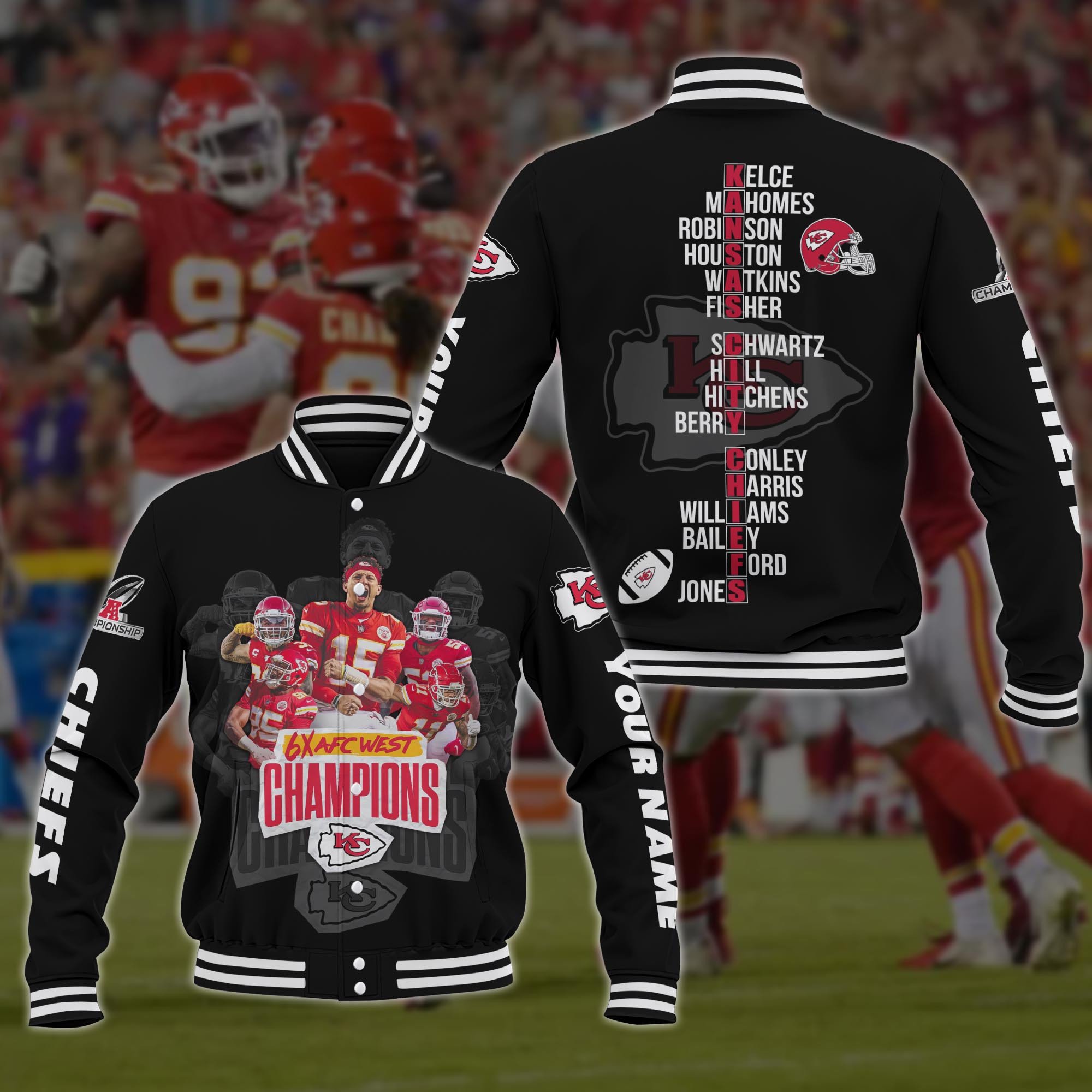 West Division Kansas City Chiefs Champions Baseball Jacket 110