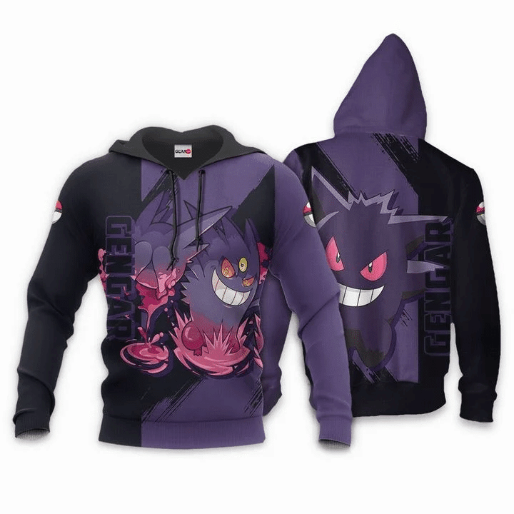 Pokemon Gengar 3d Hoodie Zip Hoodie