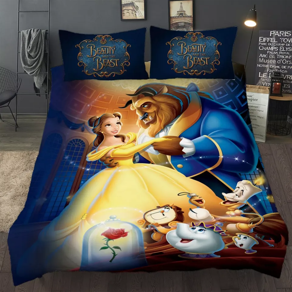 Beauty And The Beast Bedding Set Beauty And The Beast Characters Duvet Covers Blue