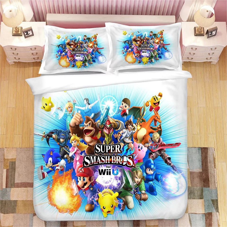 Mario Bedding Set Super Smash Bros Characters Fighting Duvet Covers