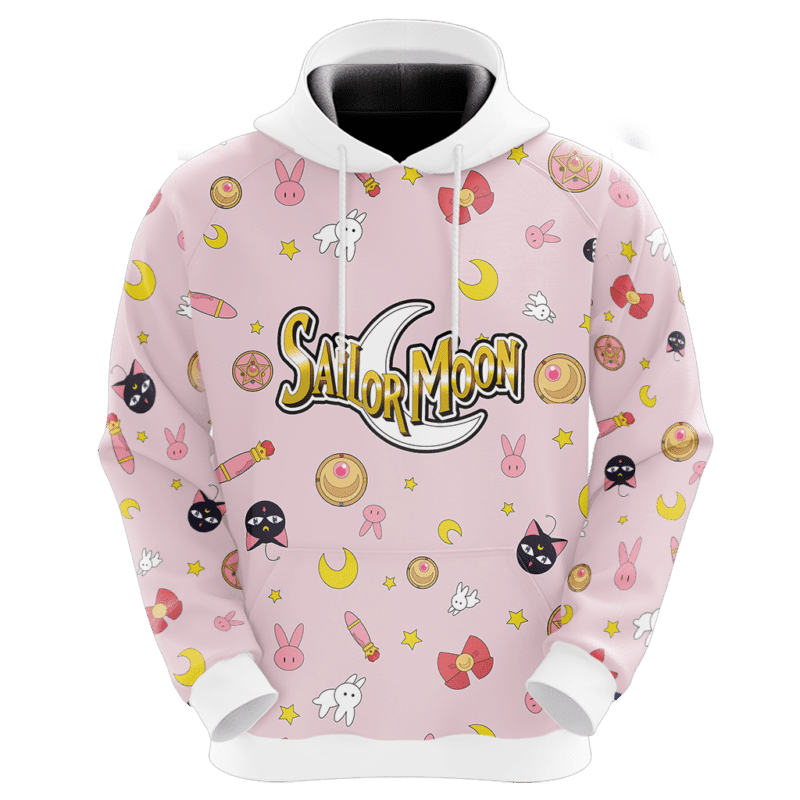 Sailor Moon Hoodie Usagi Tsukino Sailor Moon Items Cute Pink 3d Hoodie Zip Hoodie