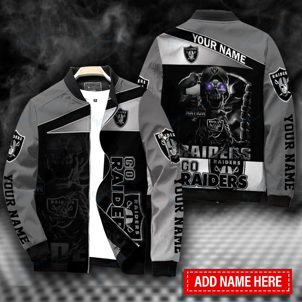 Las Vegas Raiders Personalized Bomber Jacket BG385