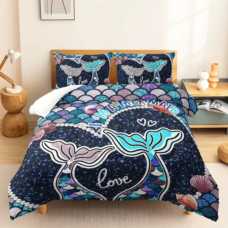 Mermaid Bedding Set I Am A Mermaid Scale Pattern Duvet Covers