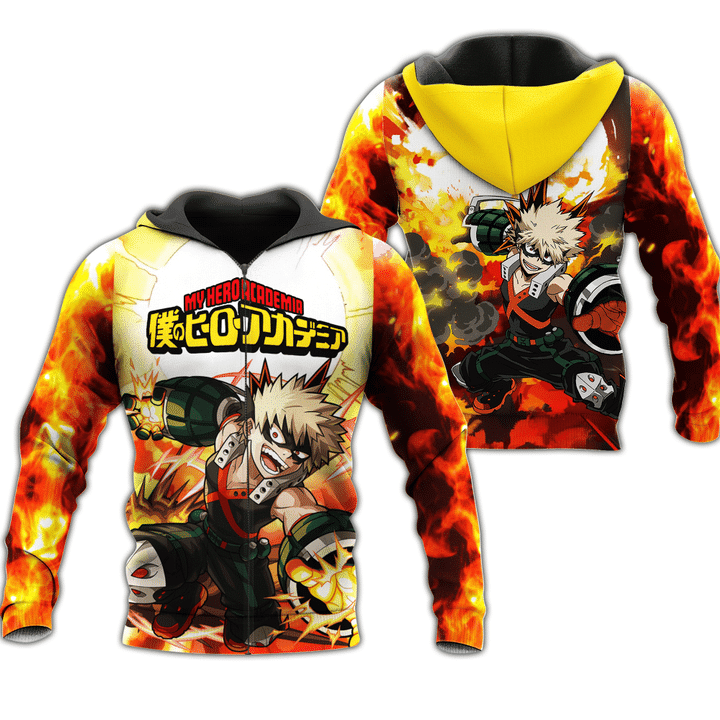 Katsuki Bakugou My Hero Academia 3d Hoodie Zip Hoodie