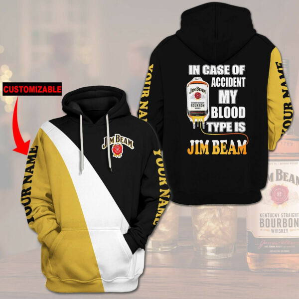 Jim Beam Blood Type Personalized 3d Hoodie 1680