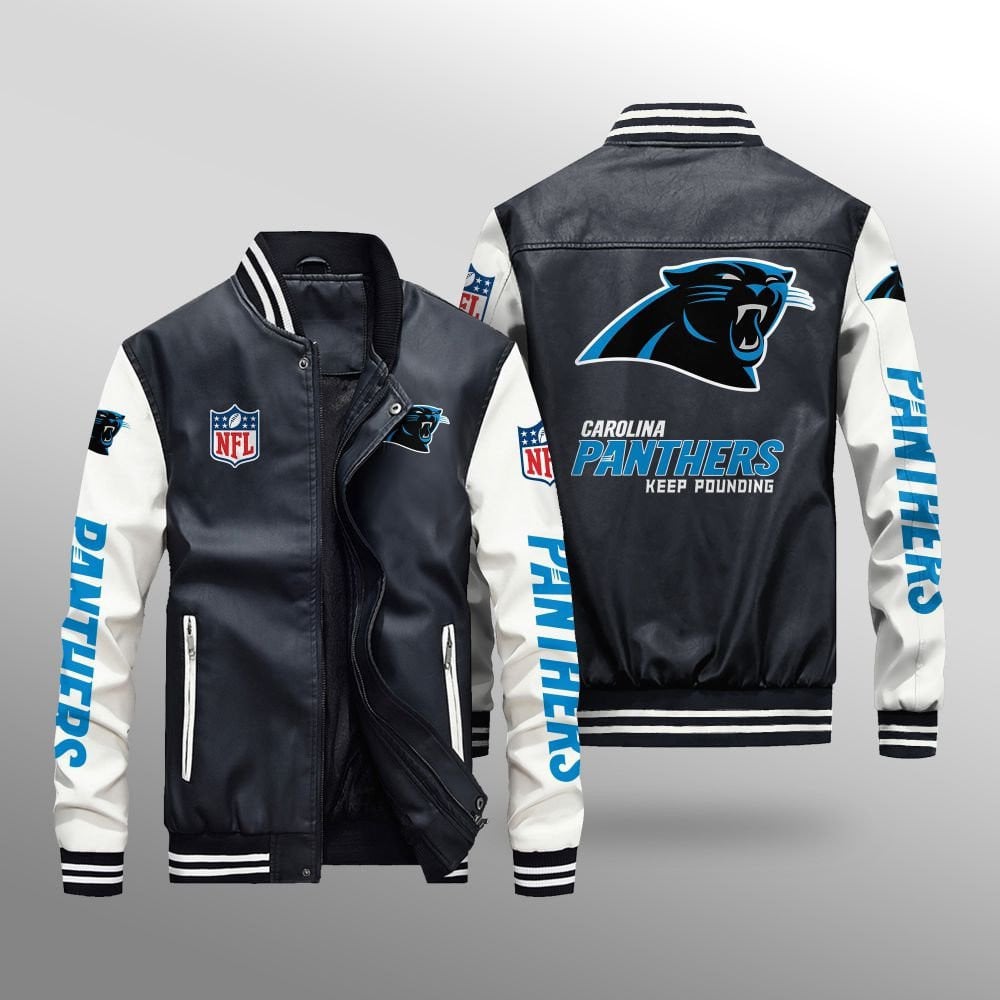 Carolina Panthers Leather Bomber Jacket BG37