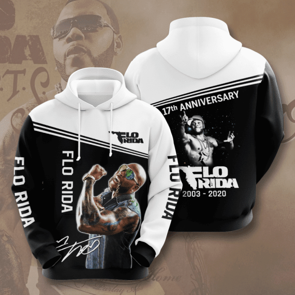 Flo Rida 17th Anniversary 2003 2020 Signature Design Gift For Fan Custom 3d Hoodie All Over Printed Hoodie