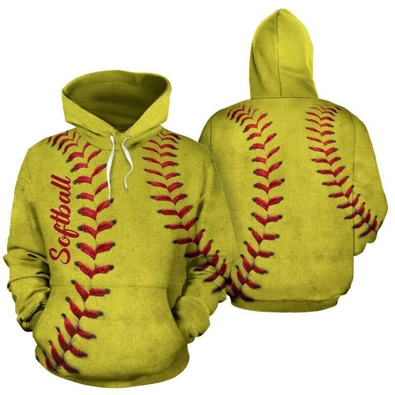 Softball Pattern 3D All Over Print Hoodie & Zip Hoodie