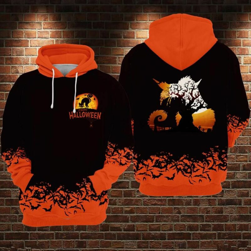 Happy Halloween 1 Over Print 3d Hoodie Zip Hoodie