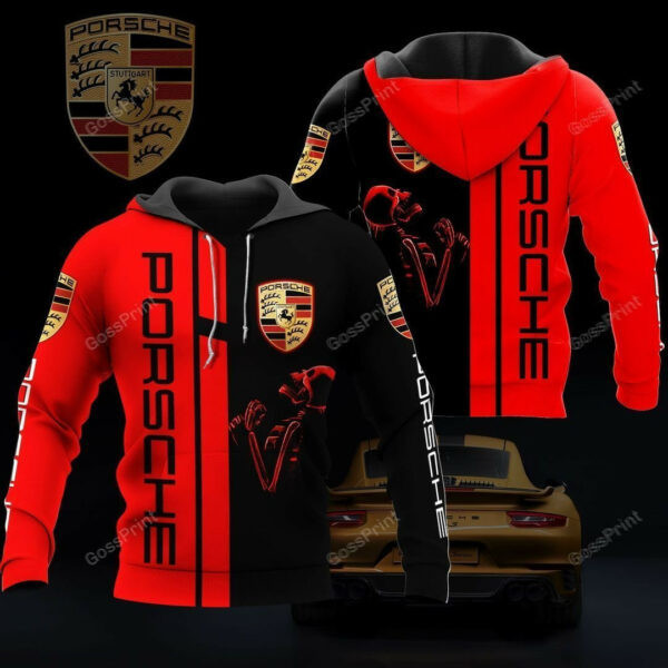 Skull Porsche Sports Car 8k383 3d Zip Hoodie Hoodie Ii0 2361