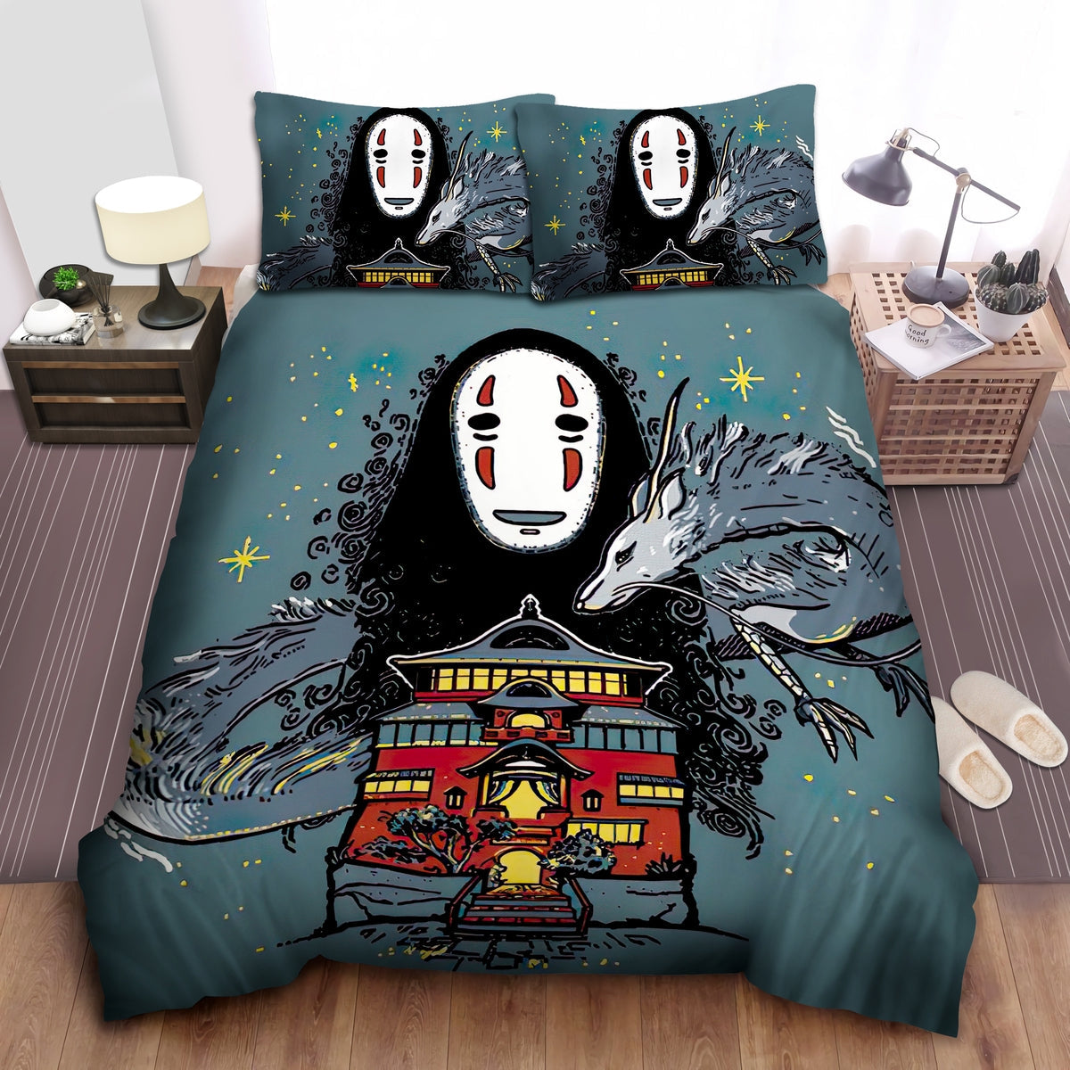 SGhibli Bedding Set No-Face And Haku In The Bathhouse Duvet Covers