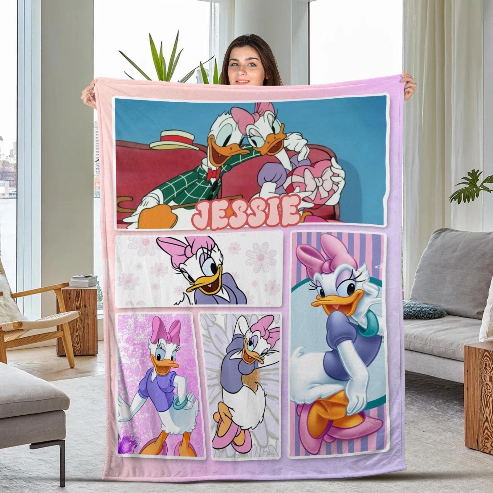 Personalized Daisy Duck Blanket Daisy Duck Baby Fleece Sherpa Blanket