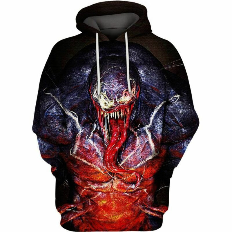 Hyper Realistic Venom Monster Over Print 3d Hoodie Zip Hoodie