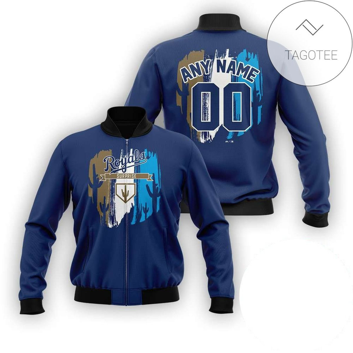 Kansas City Royals Custom Name Number Blue Gift For Fans Bomber Jacket