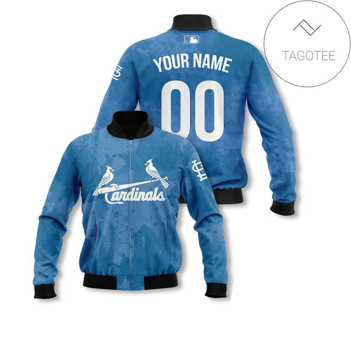 St. Louis Cardinals Custom Name Number Blue Bomber Jacket