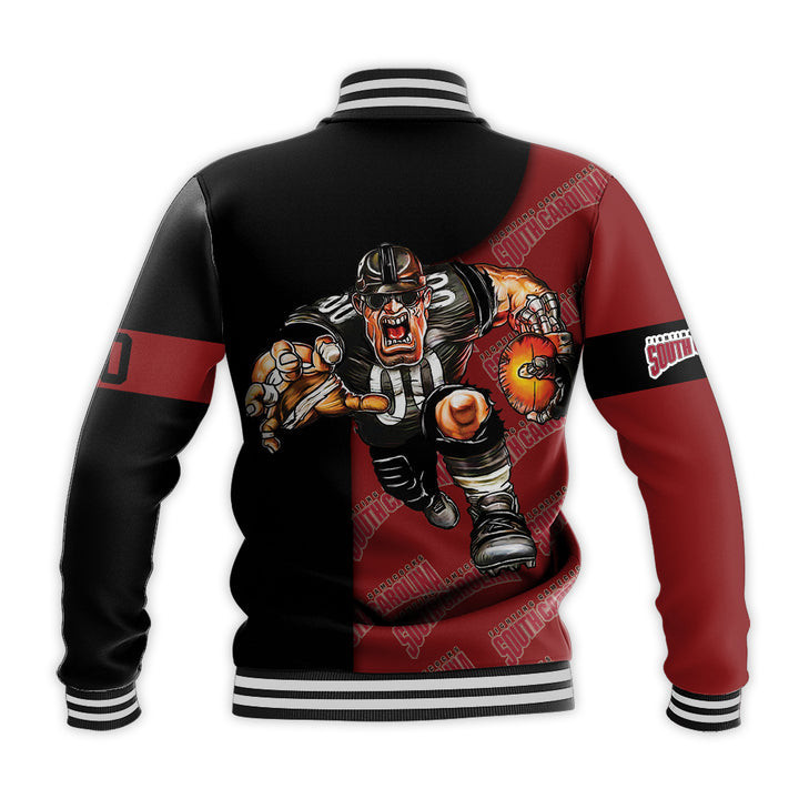 South Carolina Gamecocks Custom Number Red Black Baseball Jacket