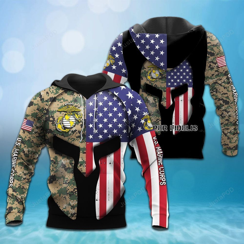 Us Marine Corps 3D All Over Print Hoodie & Zip Hoodie
