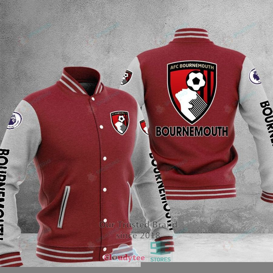 AFC Bournemouth Red Grey Baseball Jacket