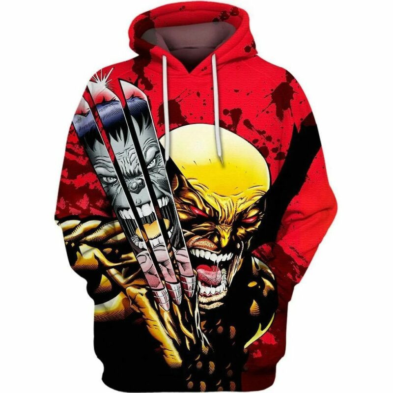 Wolverine Claw Reflections Over Print 3d Hoodie Zip Hoodie 1