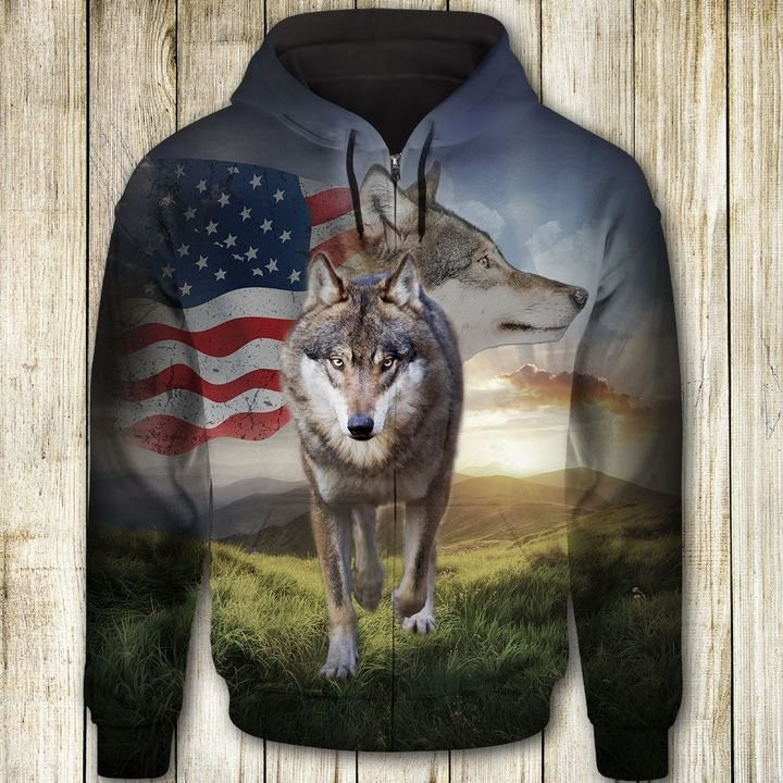 Wolf Flag 3D All Over Print Hoodie & Zip Hoodie