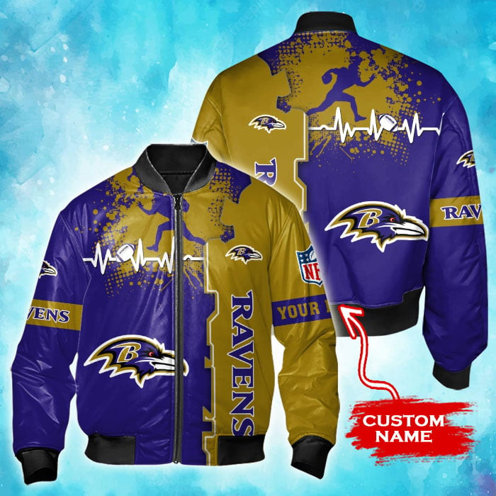 Baltimore Ravens Personalized Thick Bomber Jacket CSBBT144