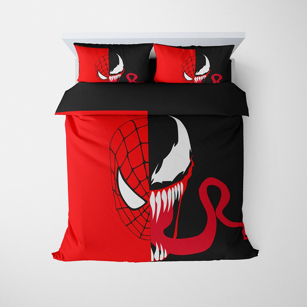Spiderman Bedding Set MV Comic Venom Spiderman Duvet Covers Red