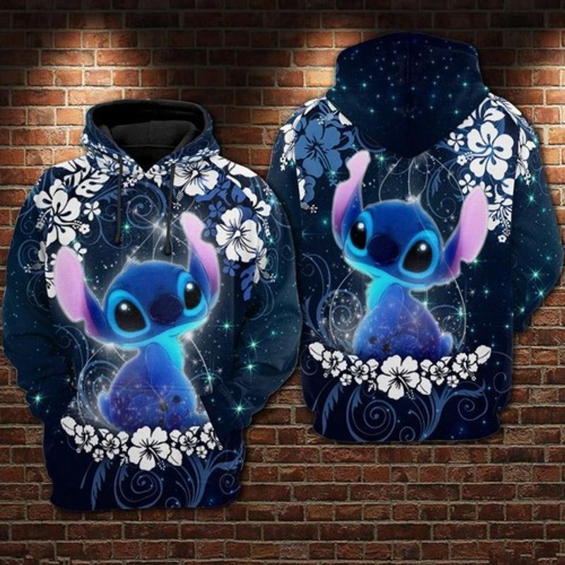 Lilo And Stitch Floral Gift For Fan 3d All Over Printed Hoodie 1171