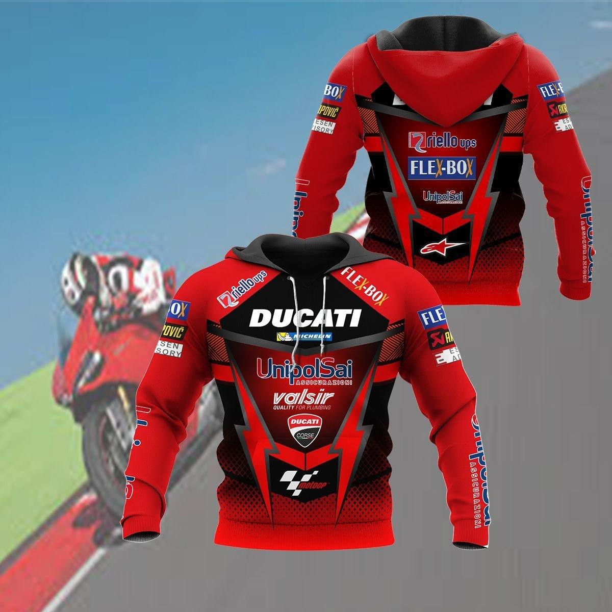 Ducati Shirt 167, 3d Hoodie Zip Hoodie